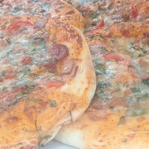 Freshly Baked Chicken Pepperoni Pizza
