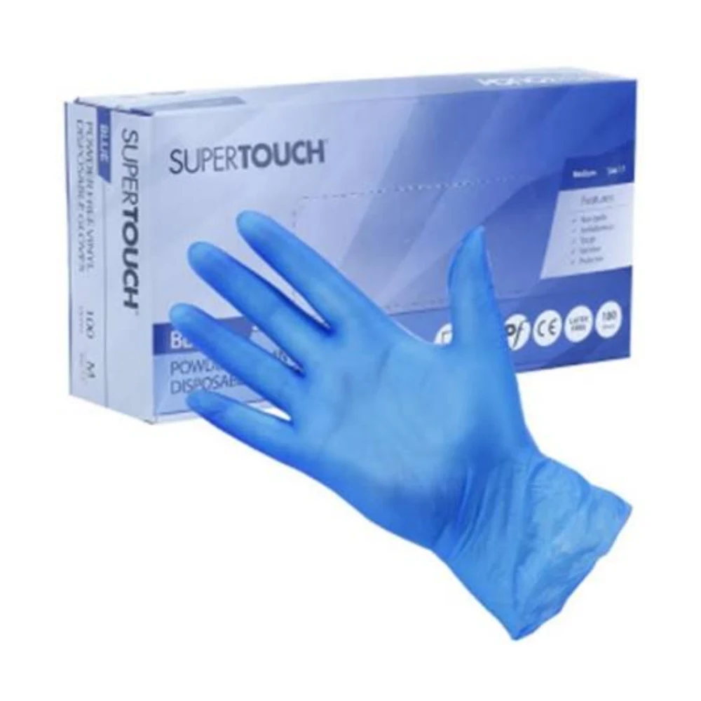 c07d612c-94f9-4a00-a704-a6ac8fe45a75.webp Supertouch Blue Powder-Free Vinyl Disposable Gloves - Image 1